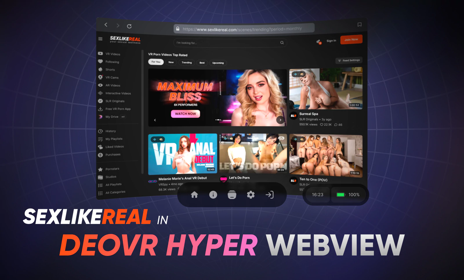 Full SexLikeReal Web Functionality is Coming to SLR VR Porn App