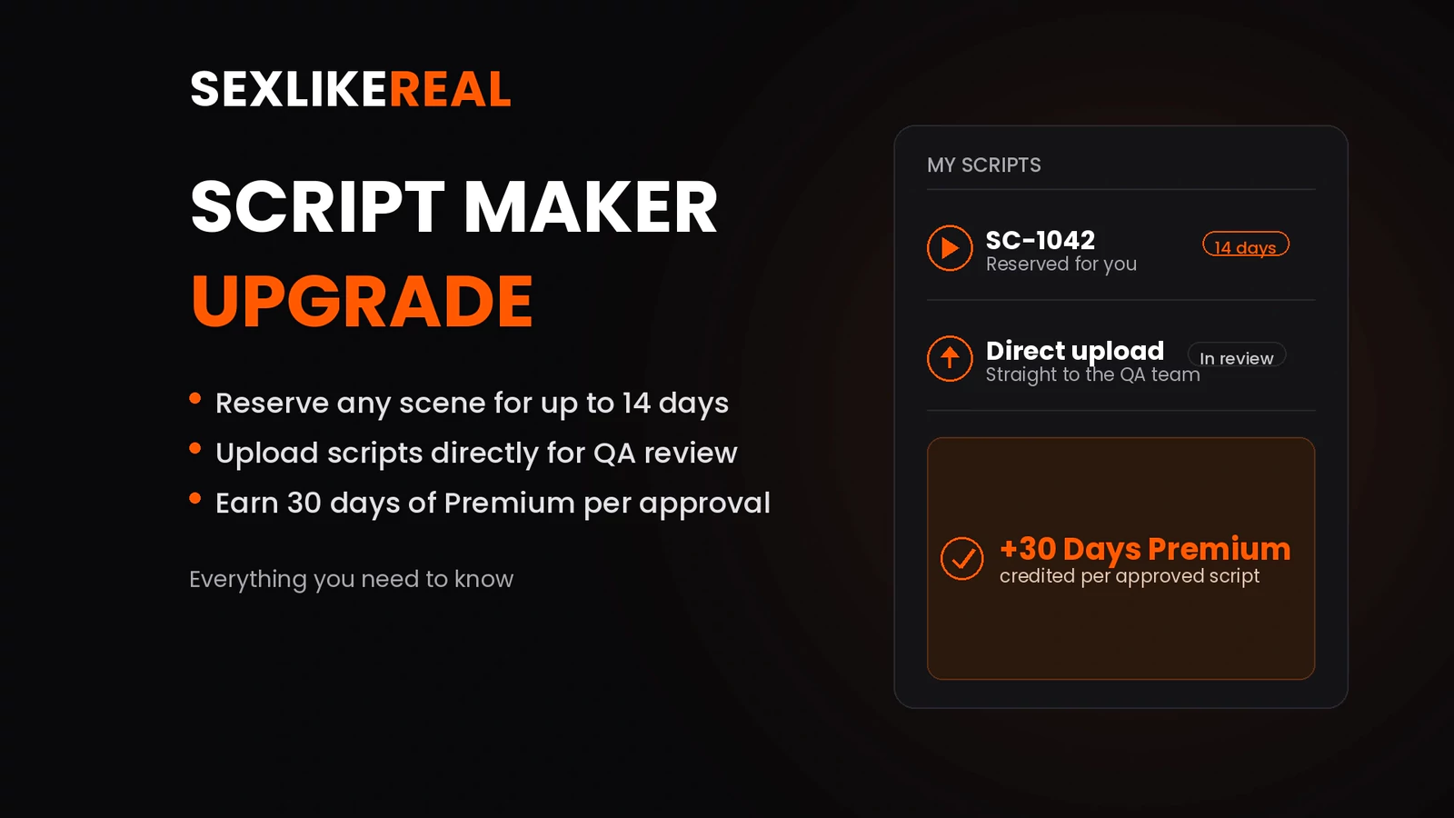 Improving the script creator experience at SLR