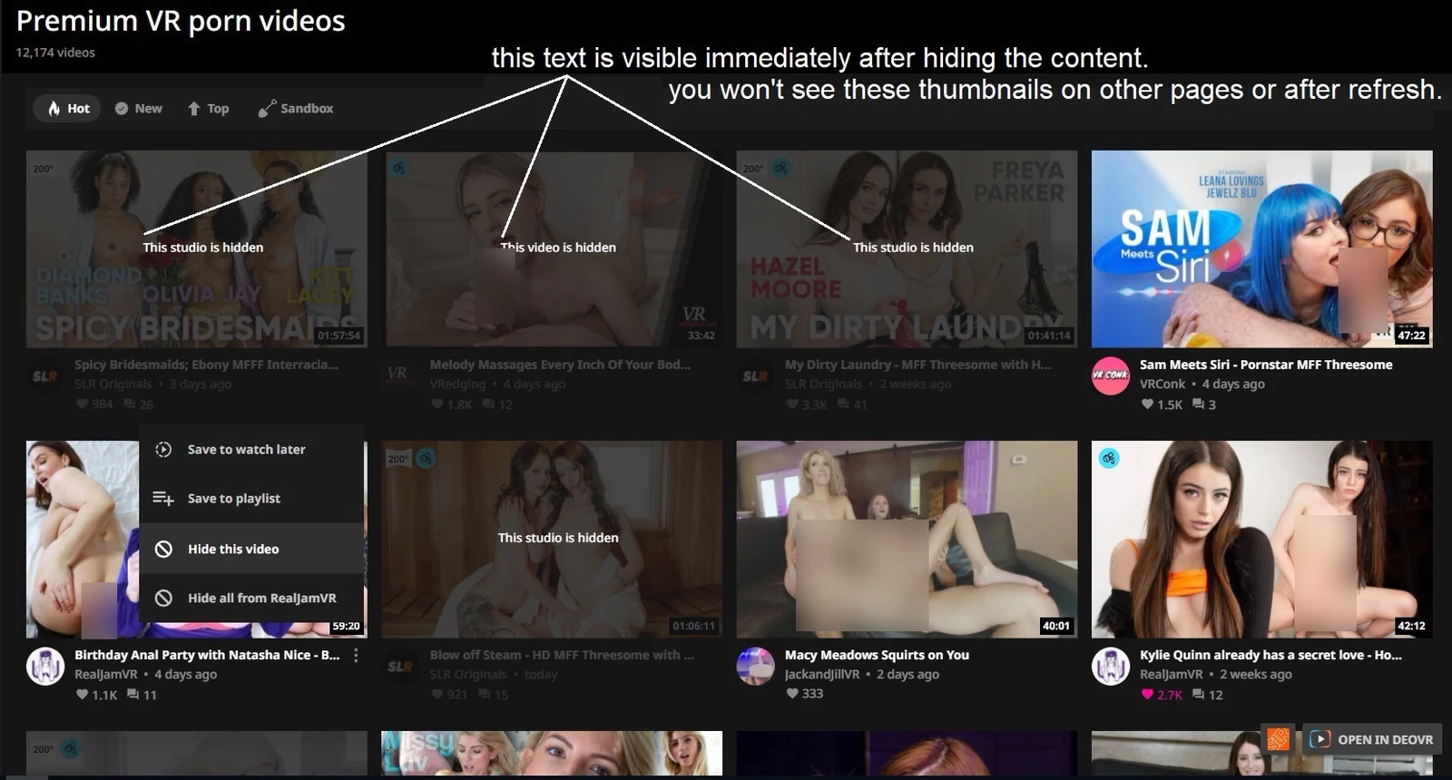 New! Hide unwanted content on SLR