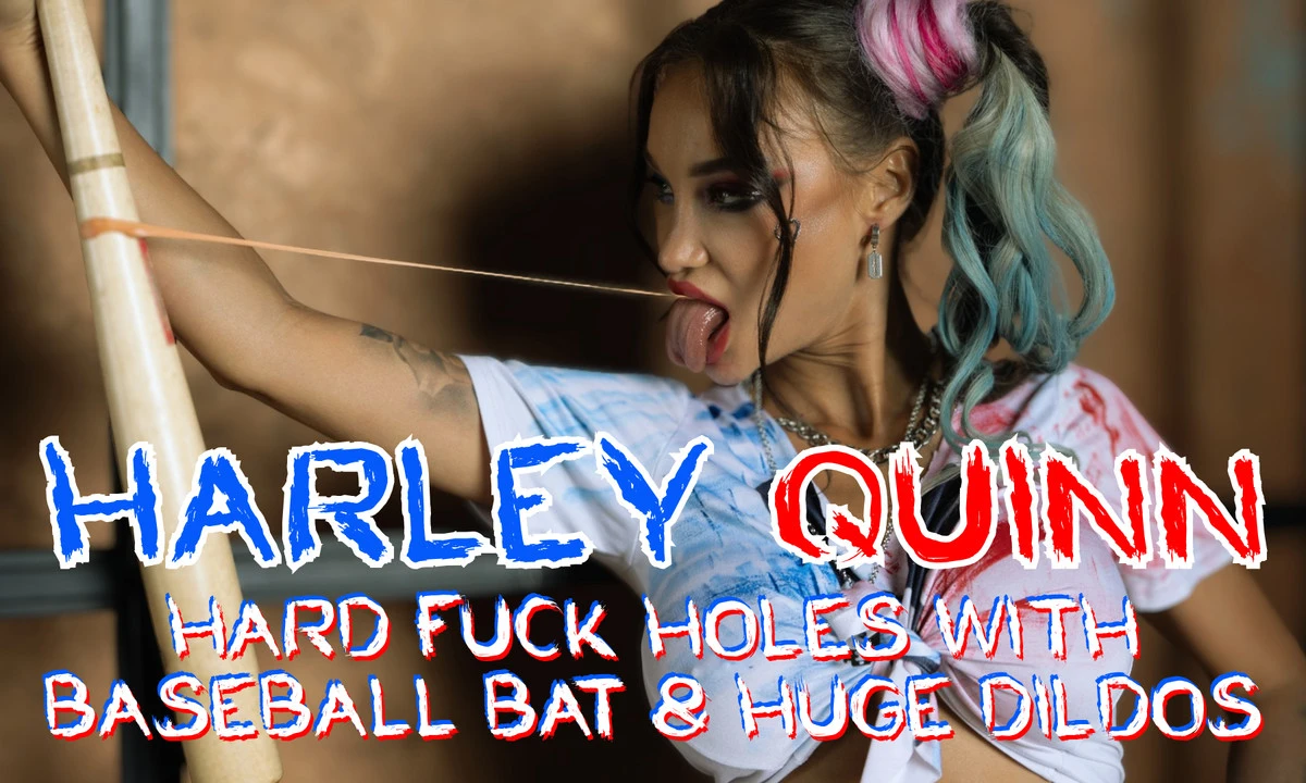 Harley AKA Monika Fox Hard Fuck Holes With Baseball Bat & Huge Dildos
