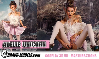 429 - Adelle Unicorn; Hot Babe in White Lingerie