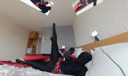 Nora Fox Black Zentai Masturbation