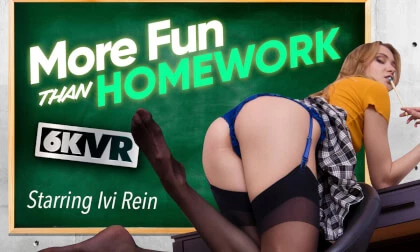 More Fun Than Homework - Ivi Rein Solo Masturbation in Thigh High Stockings