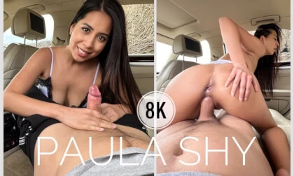 In the back seats with Paula