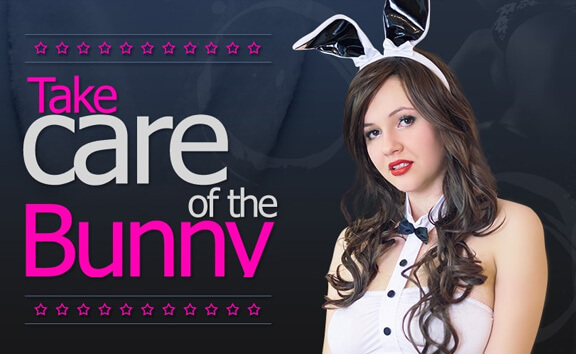 Take Care of the Bunny - Brunette in Bunny Ears Takes Cock