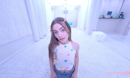 Super Cute 18 yo Teen Strips In The White Studio