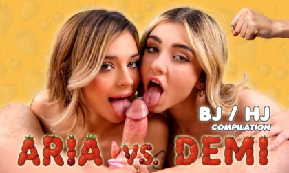 Aria vs Demi - Taboo Blowjob / Handjob Compilation