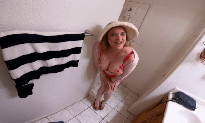 Stepmom Catches Stepson Masturbating In The Bathroom And Helps Him Cum