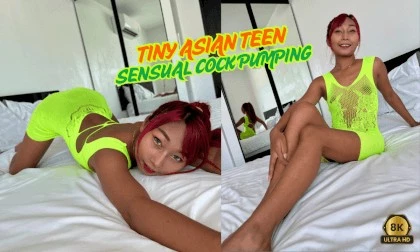 Tiny Asian 18 y/o Teen Sensual Cock Pumping