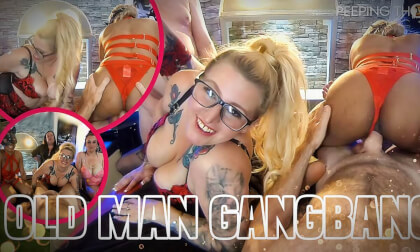 Loula, Bella and Ashley - Old Man Gangbang