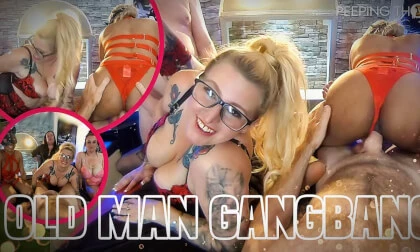 Loula, Bella and Ashley - Old Man Gangbang