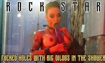Rock Star Monika Fox Fucked Holes With Double Penetration And Butt Rose With Big Dildos In The Shower