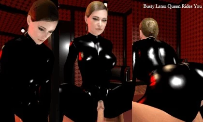 Busty Latex Queen Rides You – POV Experience