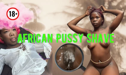 Flexible African Ebony Exposes Her Pussy & Shaves Bush For Free 8K