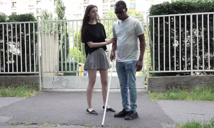 Lucky Day For A Horny Fake Blind Old Man