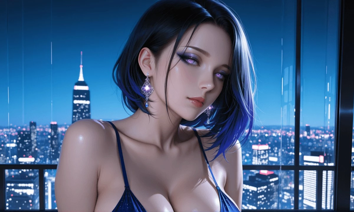 Midnight Desire in the City Sky