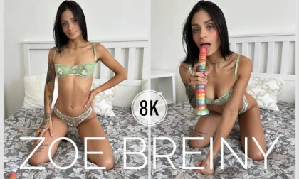The Girl Masturbates With A Big Dildo
