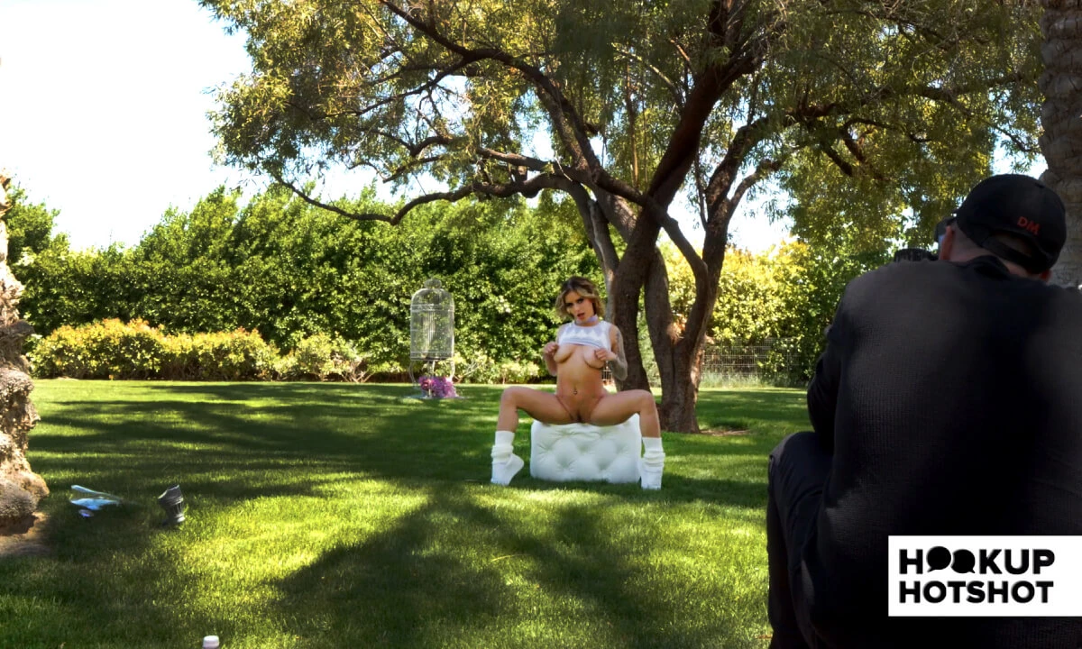 BTS - Big-Breasted Bimbo Jesse Pony Strips Before Her Photoshoot!