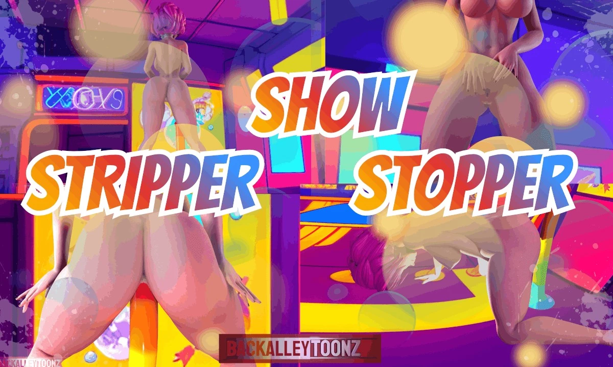 Big Booty 3D Cartoon Stripper Show Stopper Dancing In The Arcade