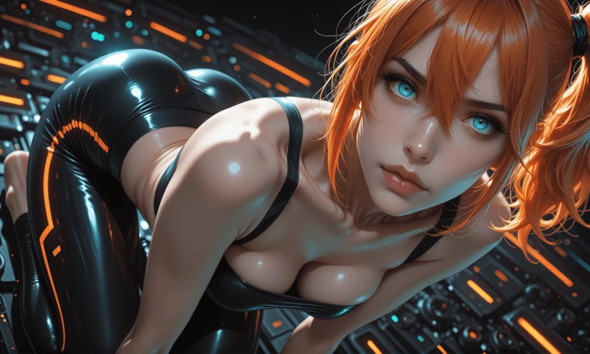 Orange Heat In Liquid Black