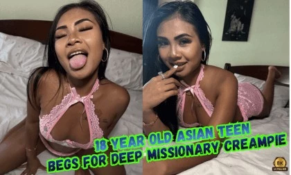 18 Year Old Asian Teen Rides Your Cock Like Crazy Then Begs For Deep Missionary Creampie – Can You Fill Her Up?!