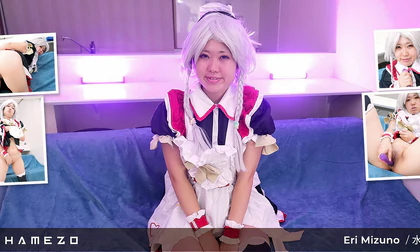 Anime Maid Eri Mizuno Destroys Her Pussy With A Long Dildo
