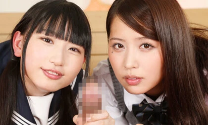 Miho Touno and Shizuku Kotohane Nonstop Blowjob